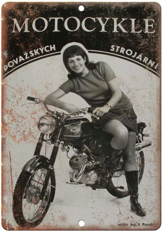 Motorcycle Europena Ad Reproduction Aluminum Sign — product artwork