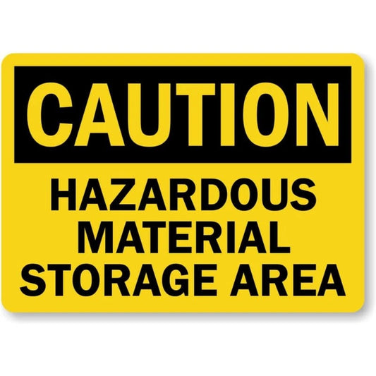 Material Storage Area Caution Aluminum Sign — product artwork