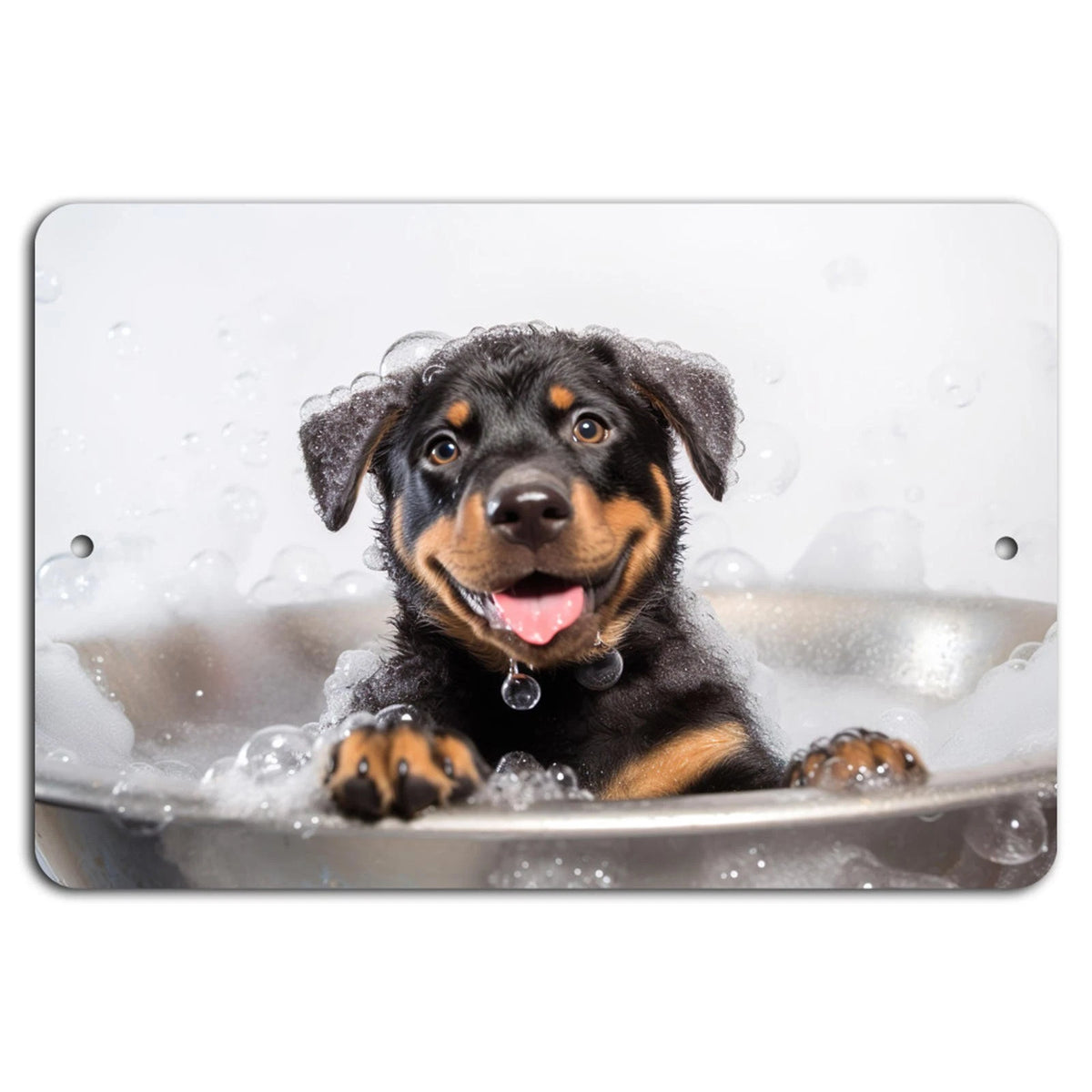 Puppy Bath Time Playful Aluminum Sign — product artwork