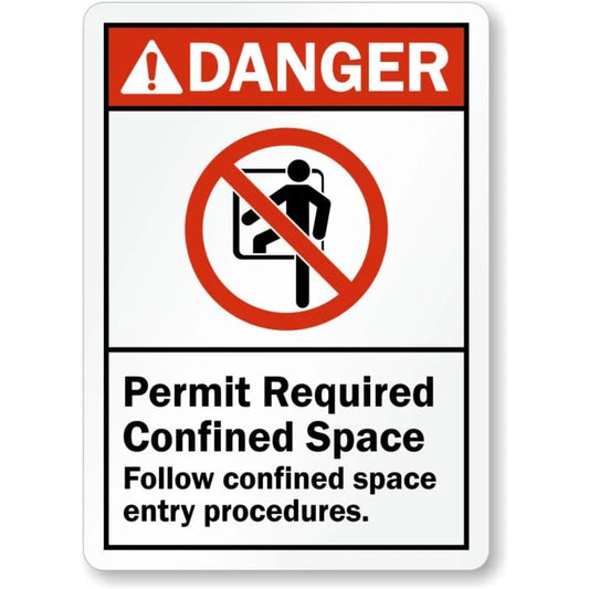 Follow Confined Space Procedures Aluminum Sign — product artwork