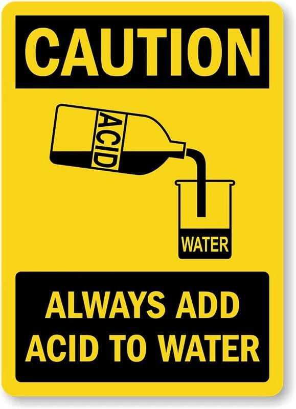 Acid Water Caution Safety Aluminum Sign — product artwork