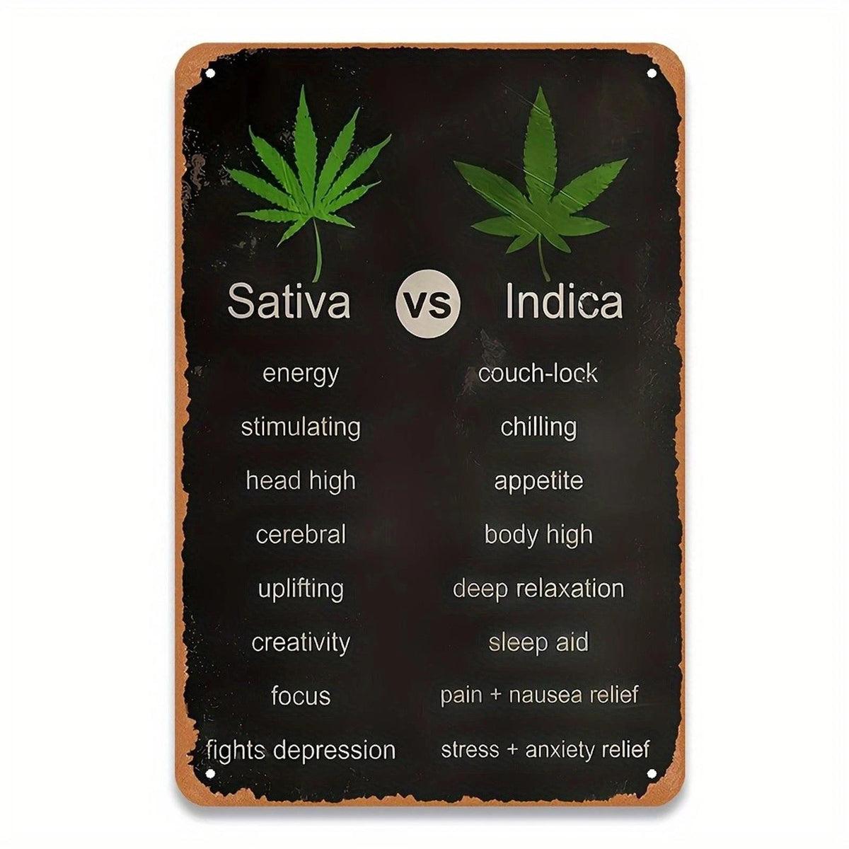 Vintage Cannabis Knowledge Funny Aluminum Sign — product artwork