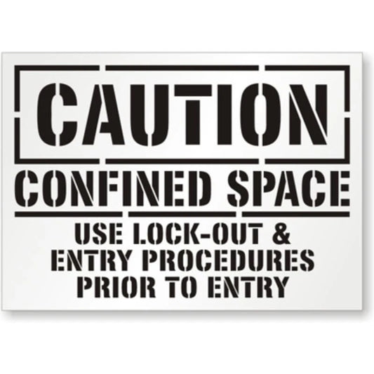 Confined Space Warning Aluminum Sign — product artwork