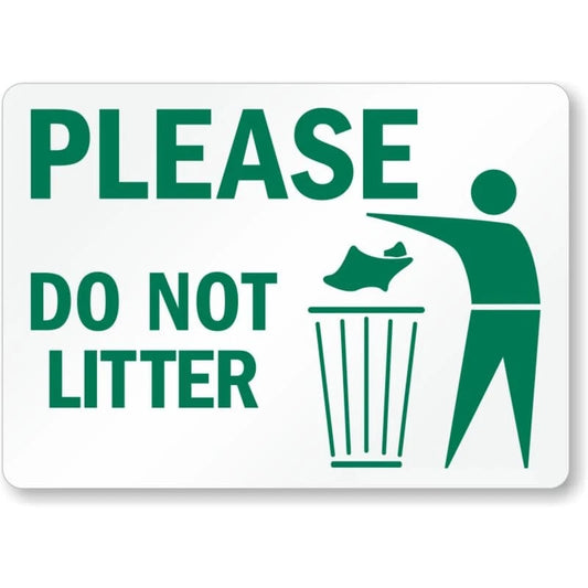 Please Do Not Litter Aluminum Sign — product artwork