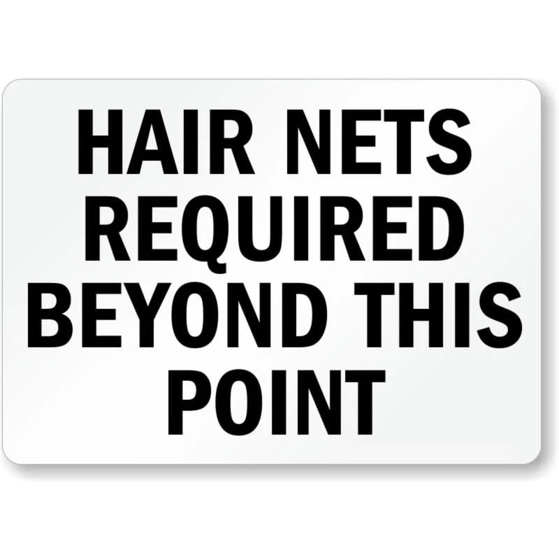 Hair Nets Required Ppe Aluminum Sign — product artwork