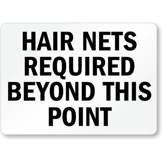 Hair Nets Required Ppe Aluminum Sign — product artwork