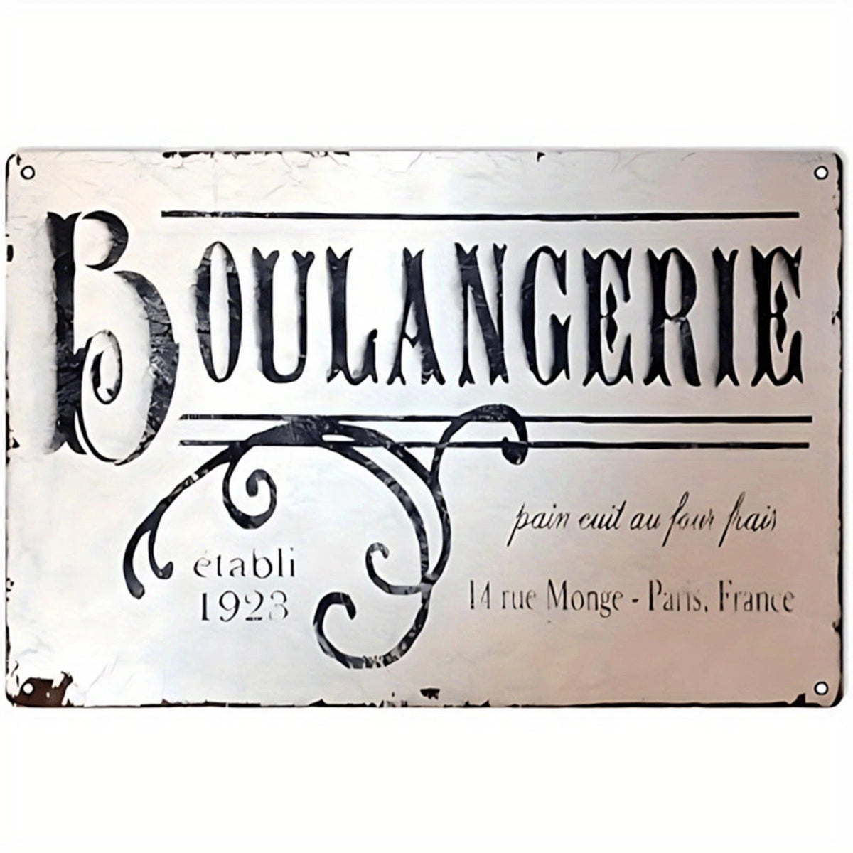 French Boulangerie Rustic Kitchen Funny Aluminum Sign — product artwork