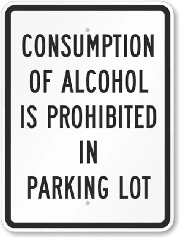 Alcohol Prohibited Parking Aluminum Sign — product artwork