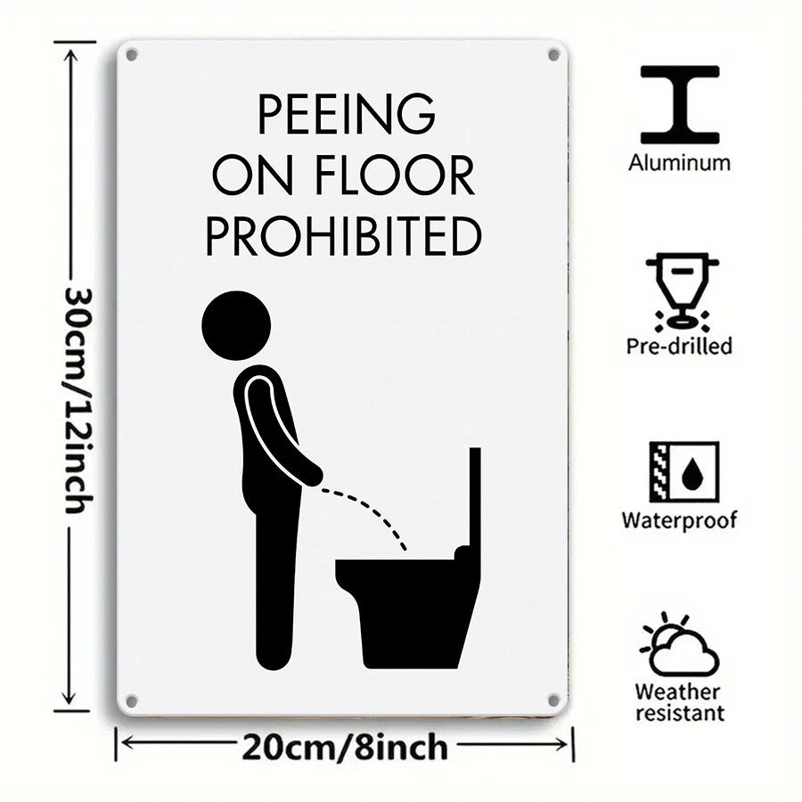 Urinating Bathroom Signs Funny Decorative Plaques Aluminum Sign — product artwork