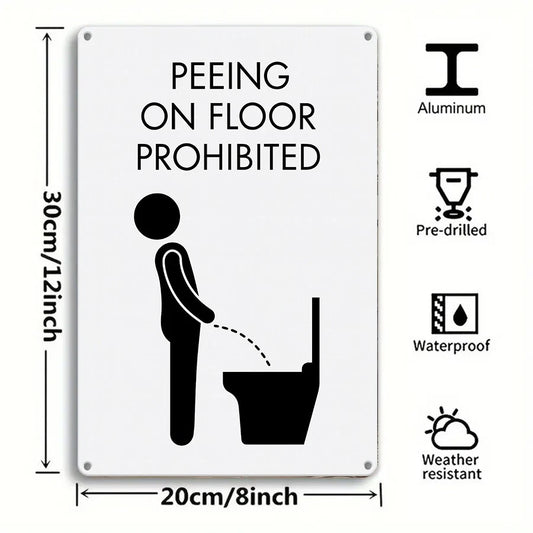 Urinating Bathroom Signs Funny Decorative Plaques Aluminum Sign — product artwork