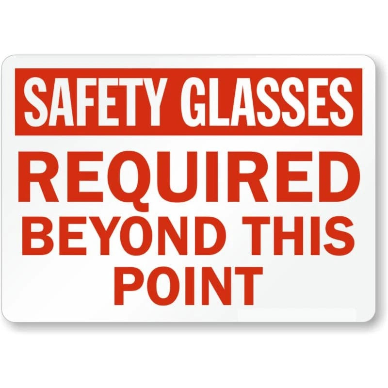 Safety Glasses Required Ppe Aluminum Sign — product artwork