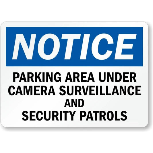 Camera Surveillance Parking Aluminum Sign — product artwork