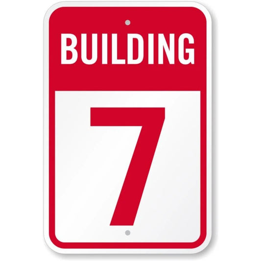 Building Number 7 Aluminum Sign — product artwork