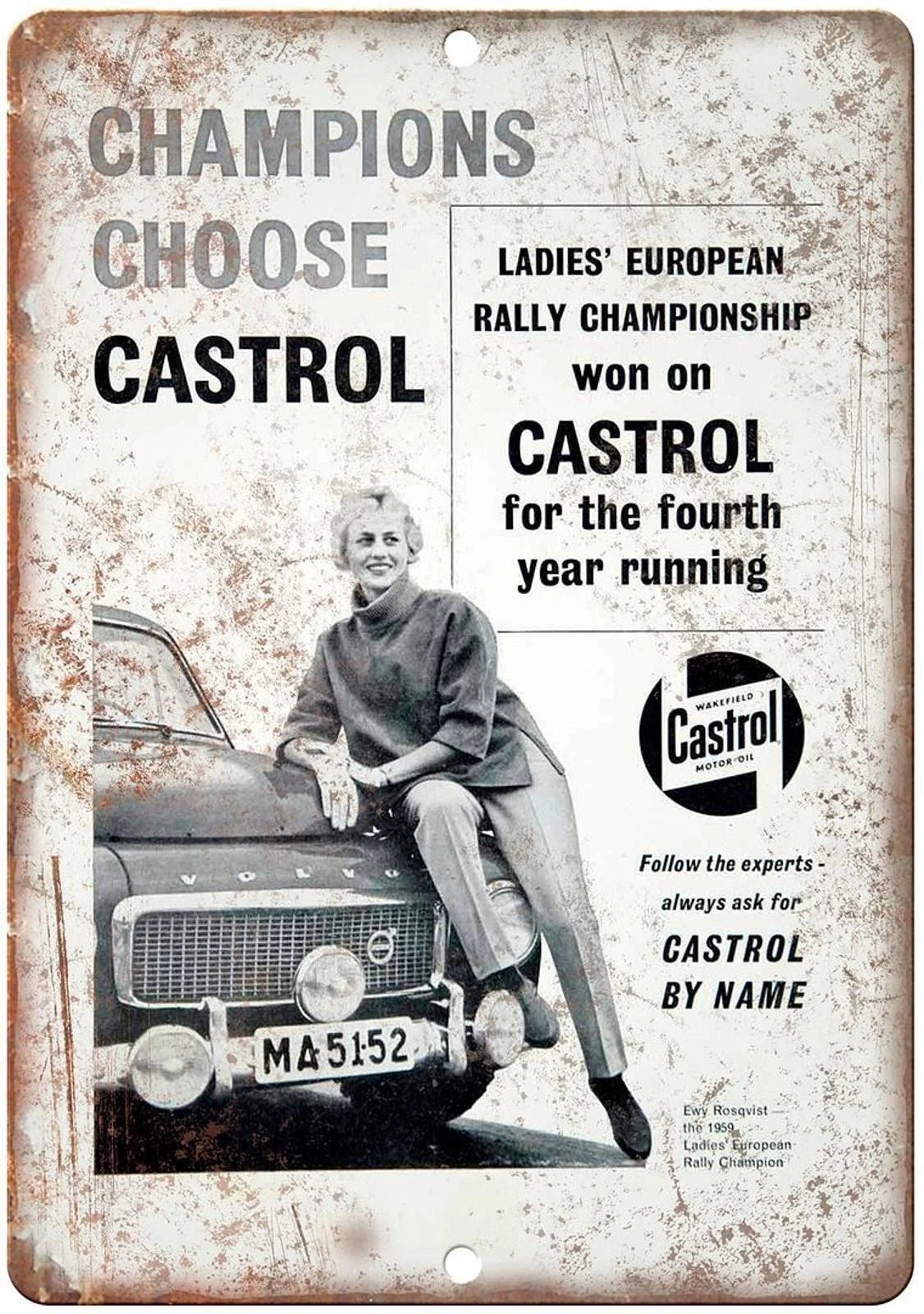 Castrol Gasoline Funny Reproduction Aluminum Sign — product artwork