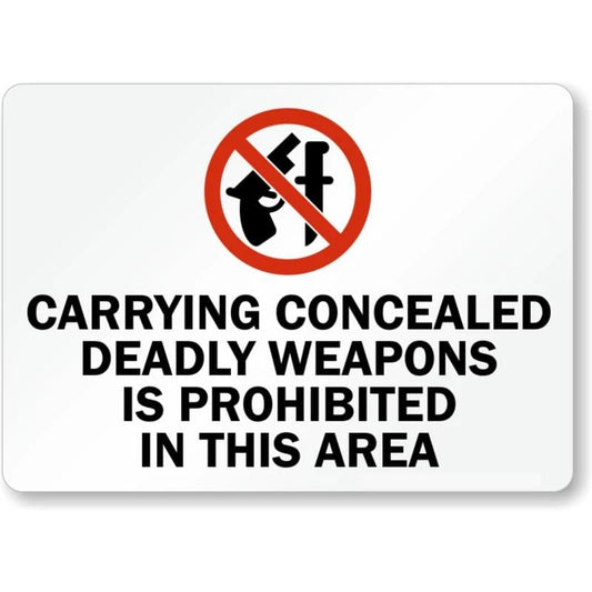 No Weapon Trespassing Property Aluminum Sign — product artwork