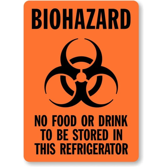 Biohazard Rust Resistant No Food Safety Aluminum Sign — product artwork