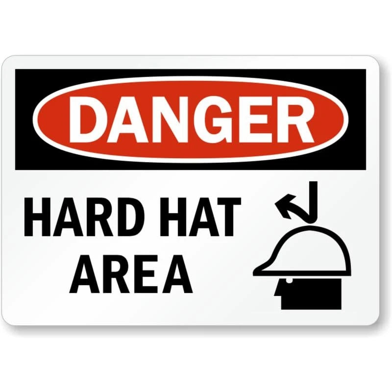 Hard Hat Area Danger Aluminum Sign — product artwork