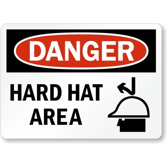 Hard Hat Area Danger Aluminum Sign — product artwork