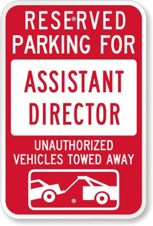 Assistant Director Tow Aluminum Sign — product artwork