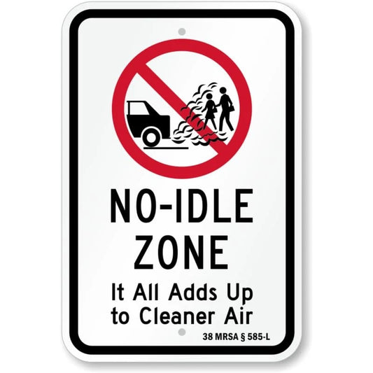 No Idle Zone Aluminum Sign — product artwork