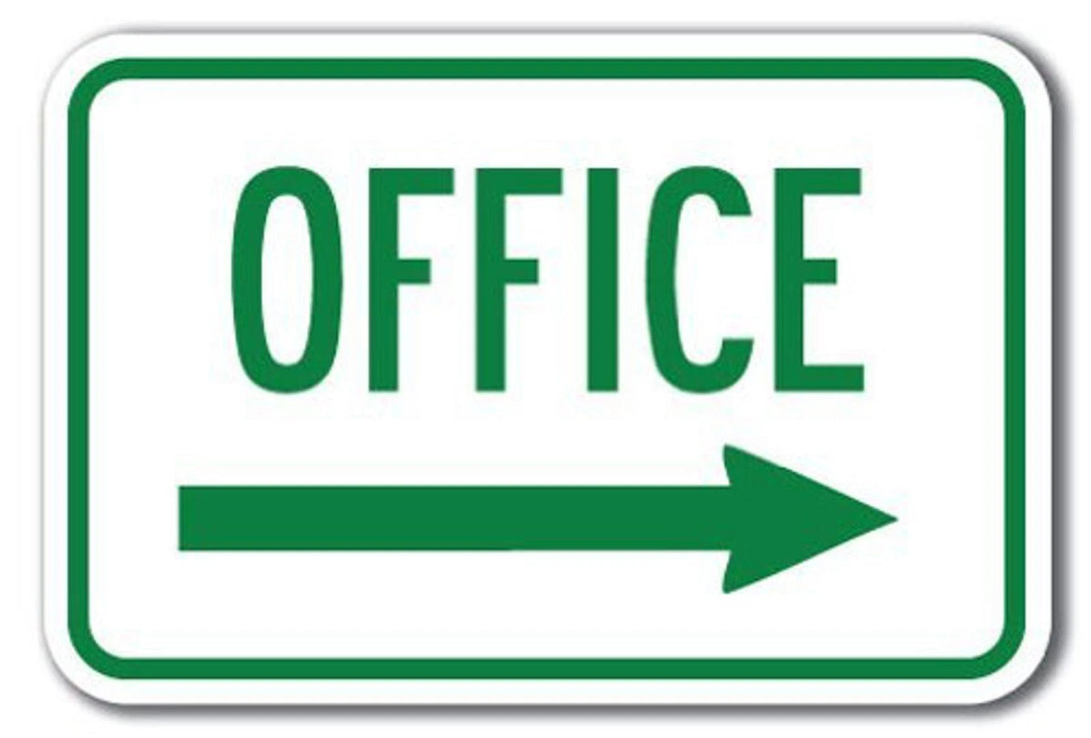 Novelty Sticker Tiger Office with Right Arrow Funny Aluminum Sign — product artwork