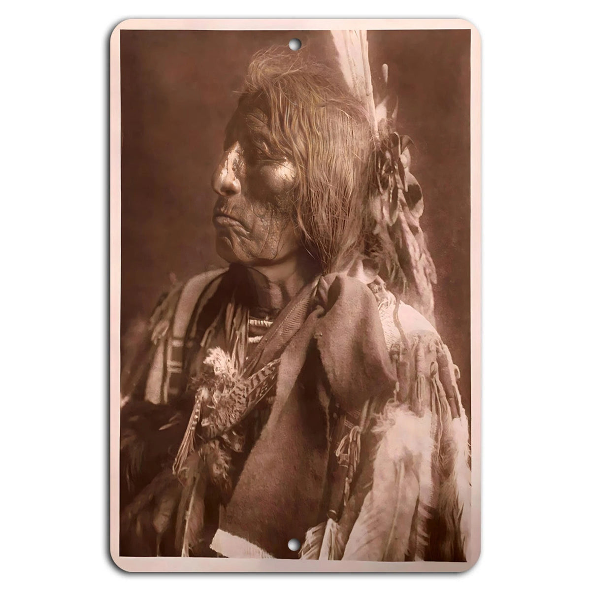 Heritage Warrior Portrait Vertical Aluminum Sign — product artwork
