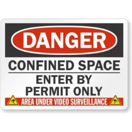 Confined Space Permit Only Safety Aluminum Sign — product artwork