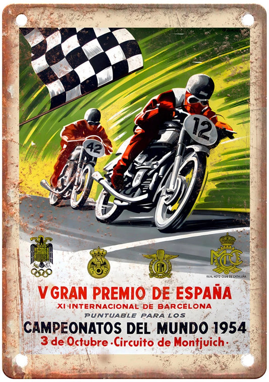 Vintage Motorcycle Retro 1954 Aluminum Sign — product artwork