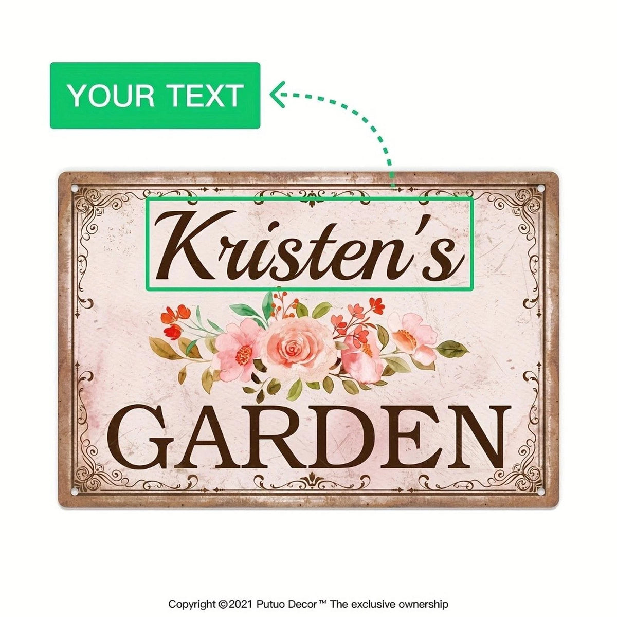Garden Rustic Funny Custom Aluminum Sign — product artwork