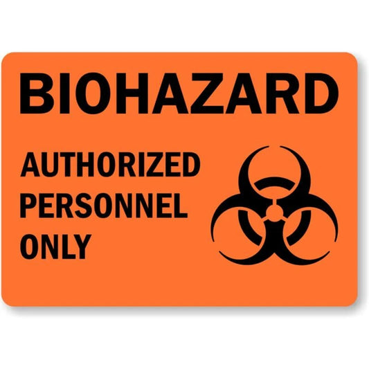 Biohazard Authorized Personnel Only Bilingual Sign — product artwork
