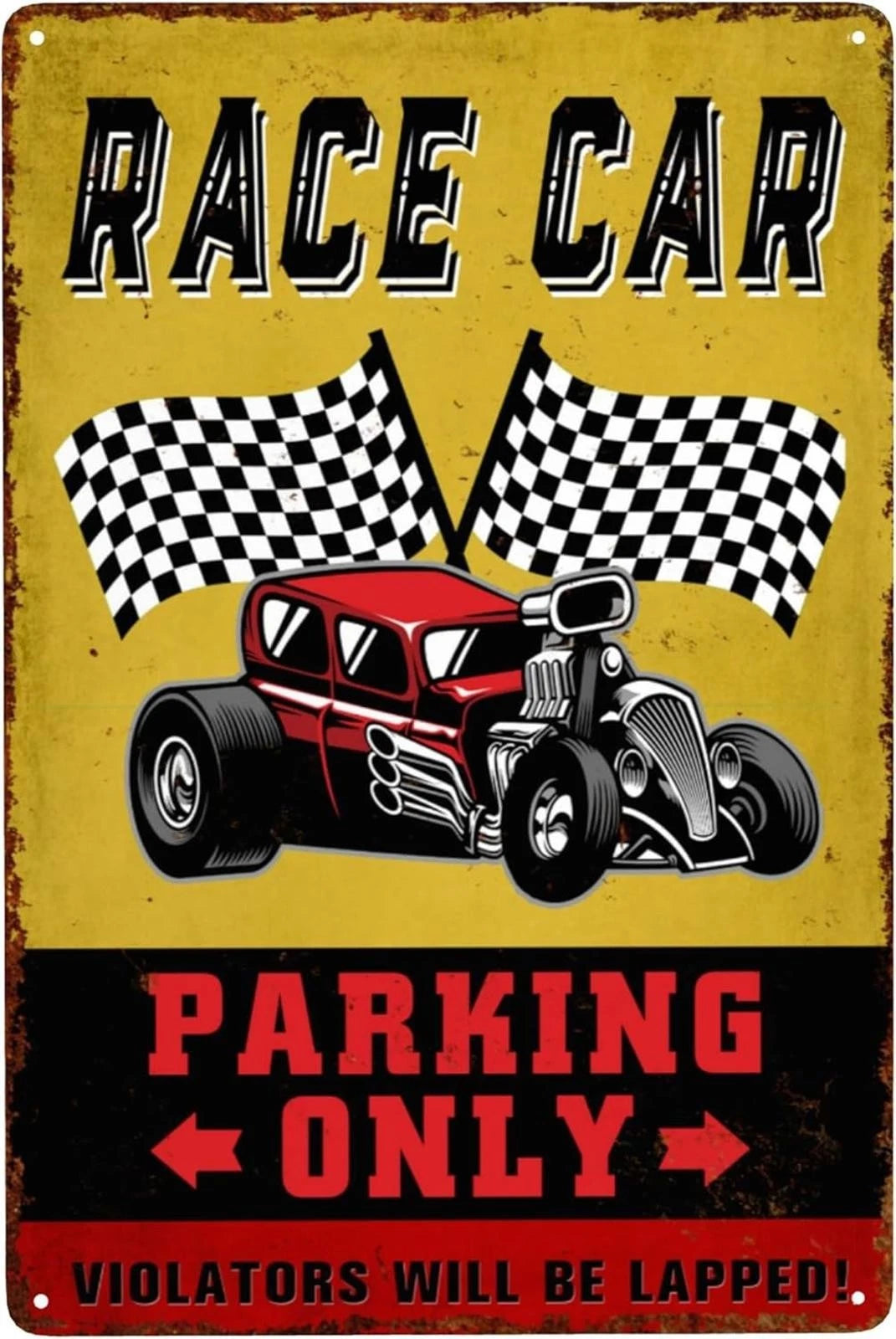 Vintage Tin Race Car Room Boys Bedroom Aluminum Sign — product artwork