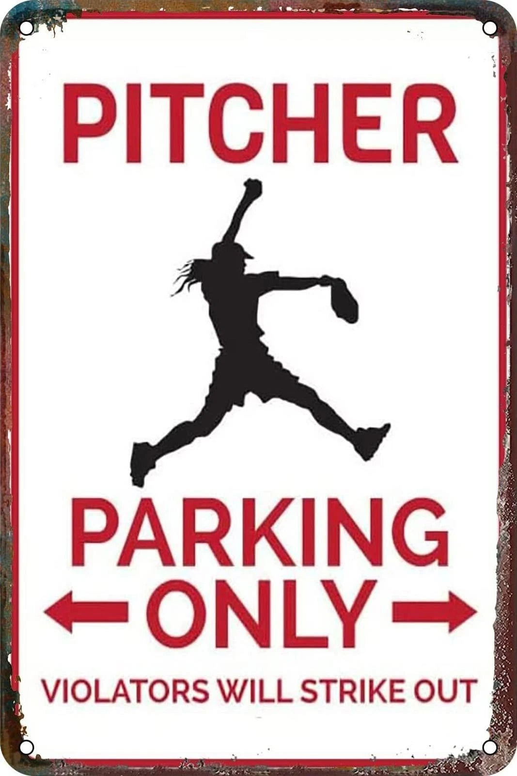 Pitcher Funny Softball Lover Aluminum Sign — product artwork