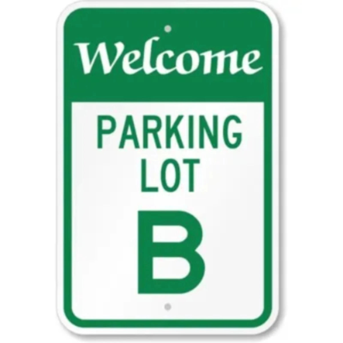 Parking Lot B Aluminum Sign — product artwork
