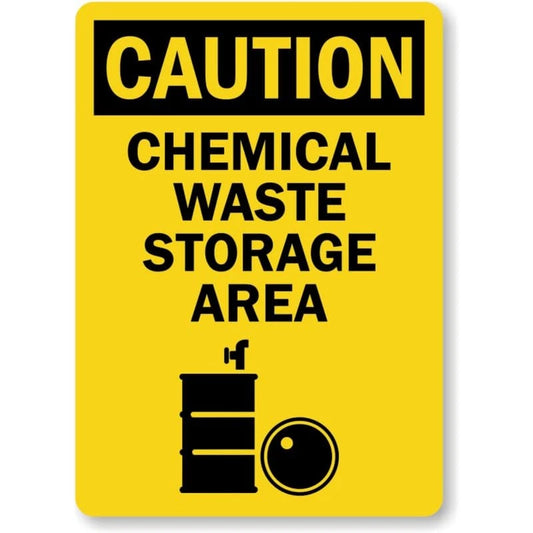 Chemical Waste Safety Warning Aluminum Sign — product artwork