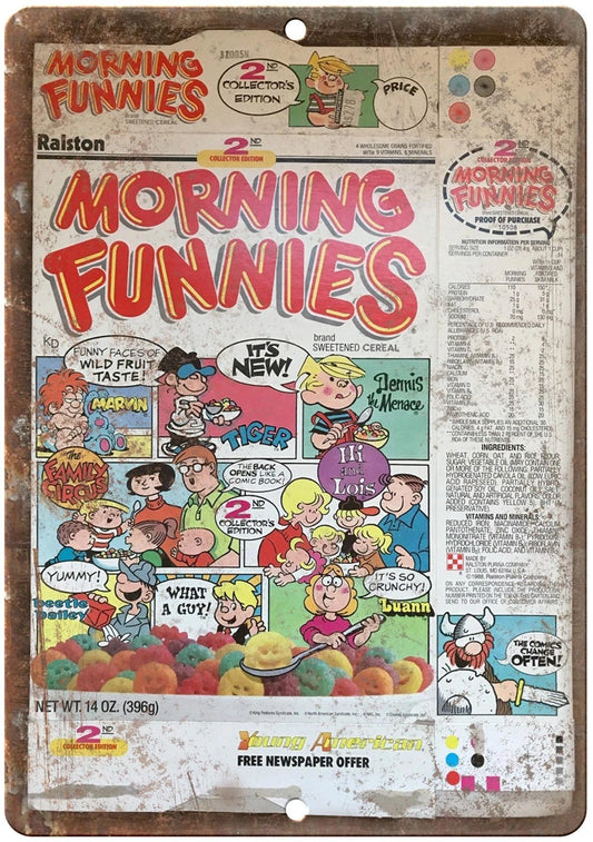 Cereal Box Funny Vintage Wall Art Aluminum Sign — product artwork