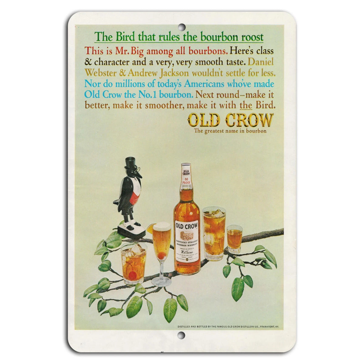 Old Crow Bourbon Vintage Rustic Bar Aluminum Sign — product artwork