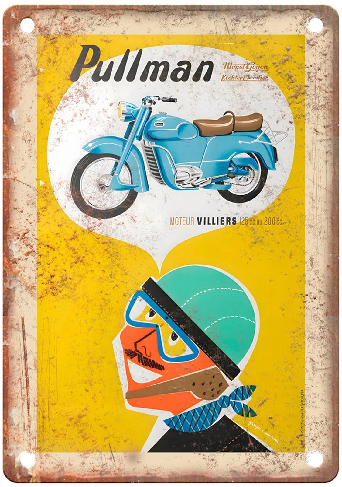 Vintage Motorcycle Retro 1956 Aluminum Sign — product artwork
