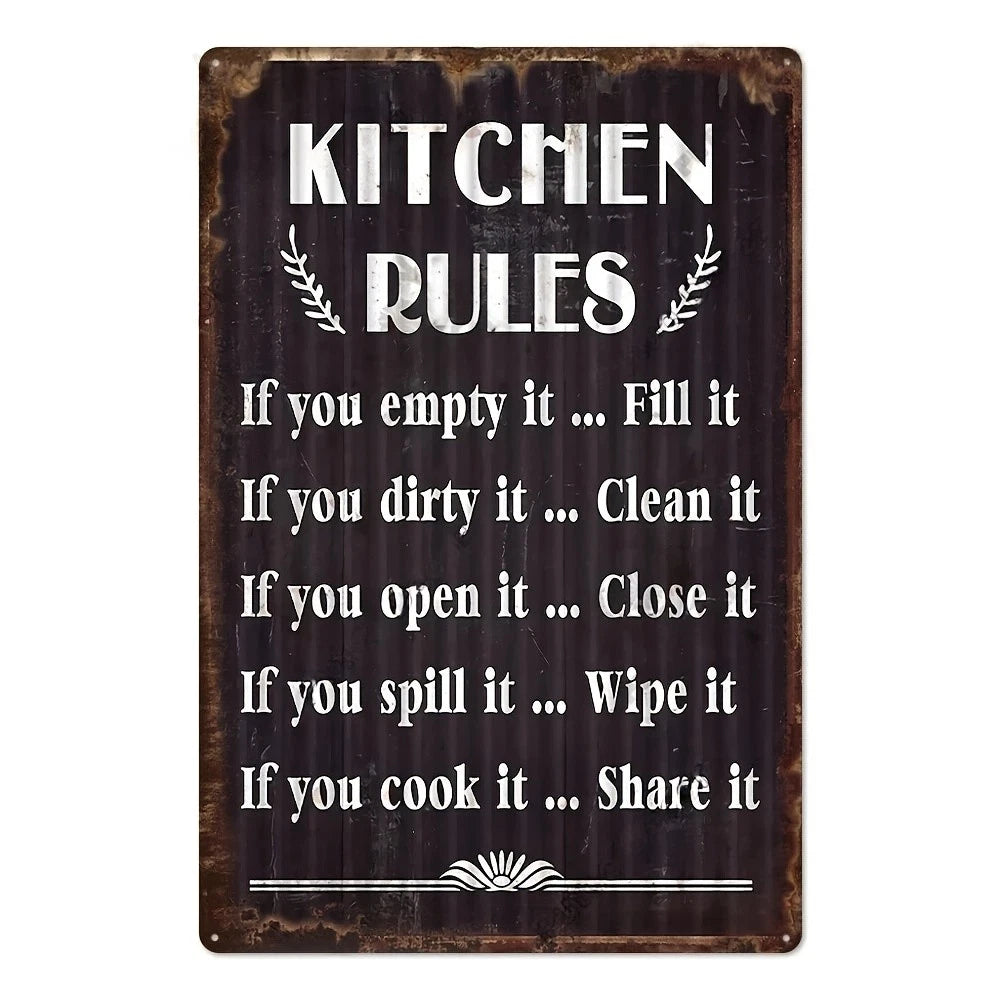 Vintage Kitchen Funny Garage Aluminum Sign — product artwork