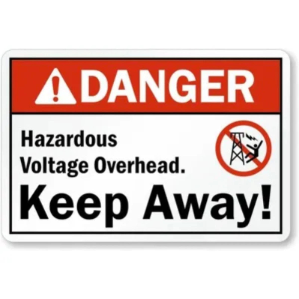 Hazardous Voltage Overhead Ansi Aluminum Sign — product artwork