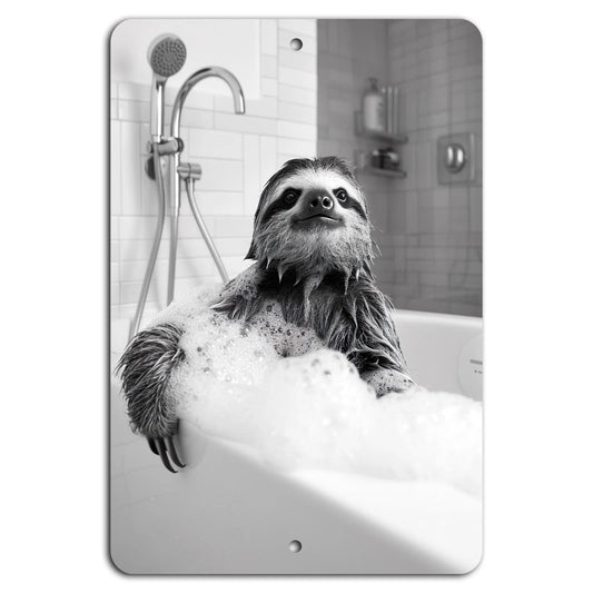 Sloth Bubble Bath Vertical Aluminum Sign — product artwork