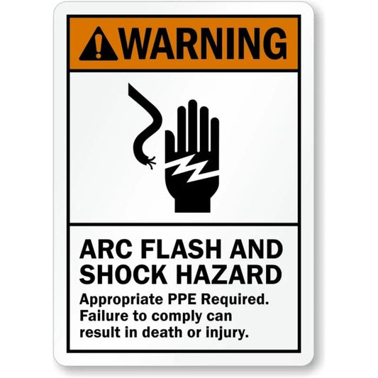 Shock Hazard Death Warning Aluminum Sign — product artwork