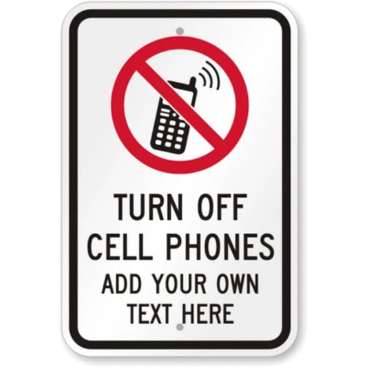 Cell Phone Custom Aluminum Sign — product artwork