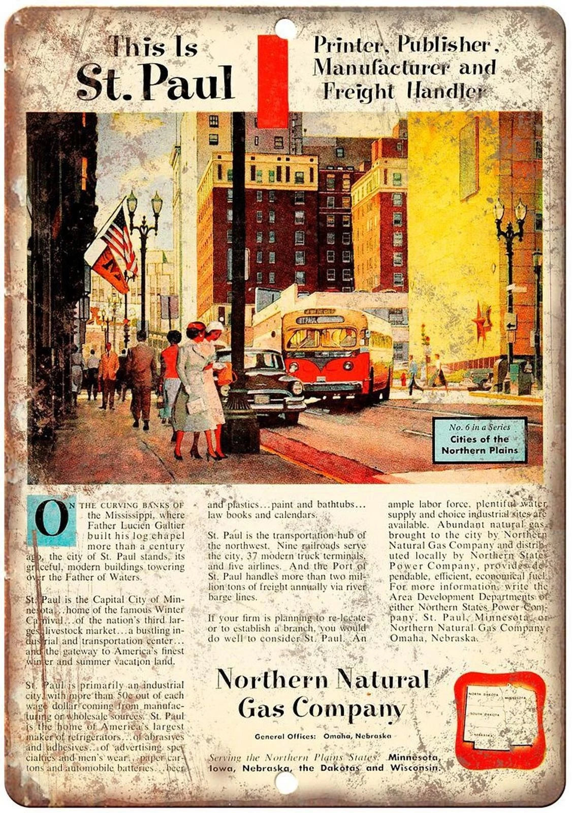 Natural Gas Northern Natural Gas Company St Paul Aluminum Sign — product artwork