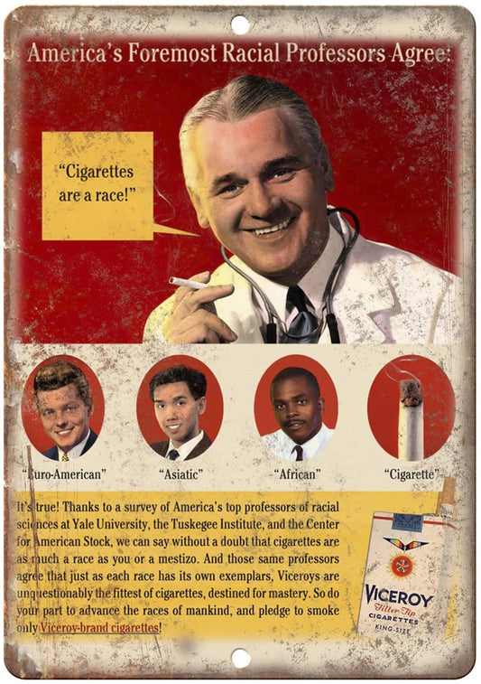 Viceroy Cigarettes Vintage Race Ad Aluminum Sign — product artwork