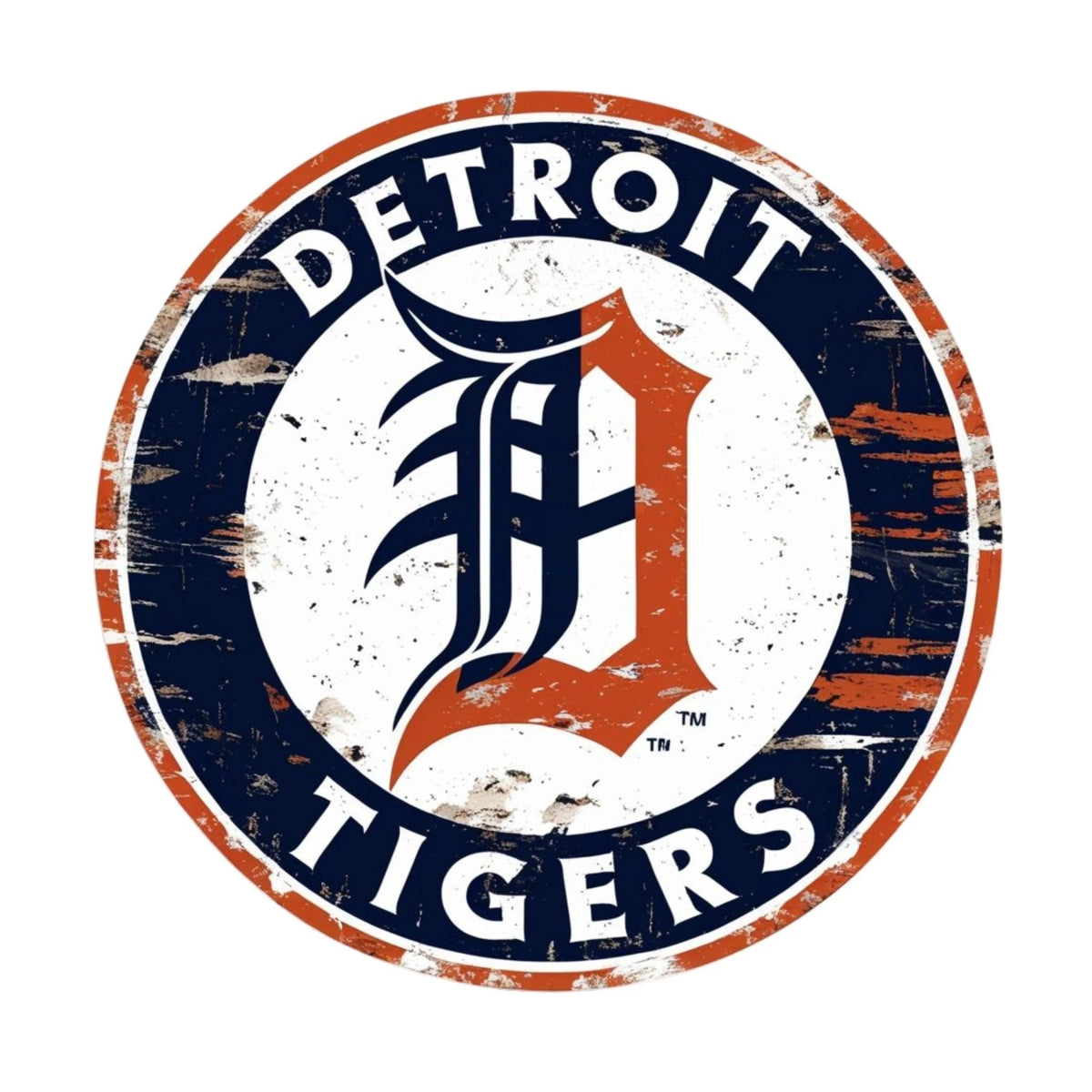 Detroit Tigers V3 Funny Round Aluminum Sign — product artwork