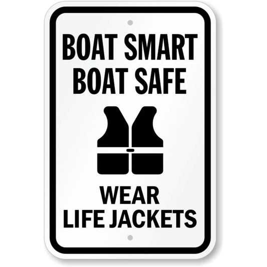 Boat Smart Wear Jackets Aluminum Sign — product artwork