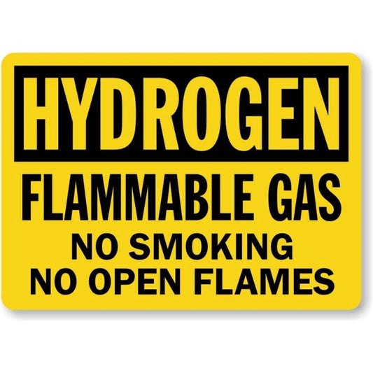 Hydrogen Gas Chemical Hazard Aluminum Sign — product artwork
