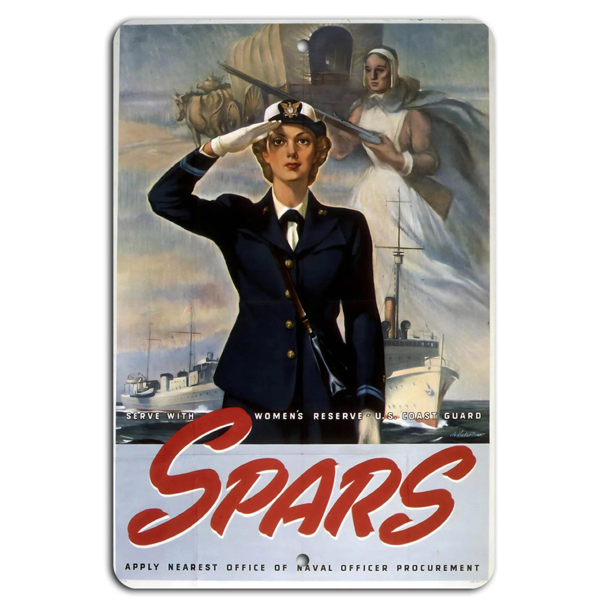 Women's Reserve Vintage Military Aluminum Sign — product artwork