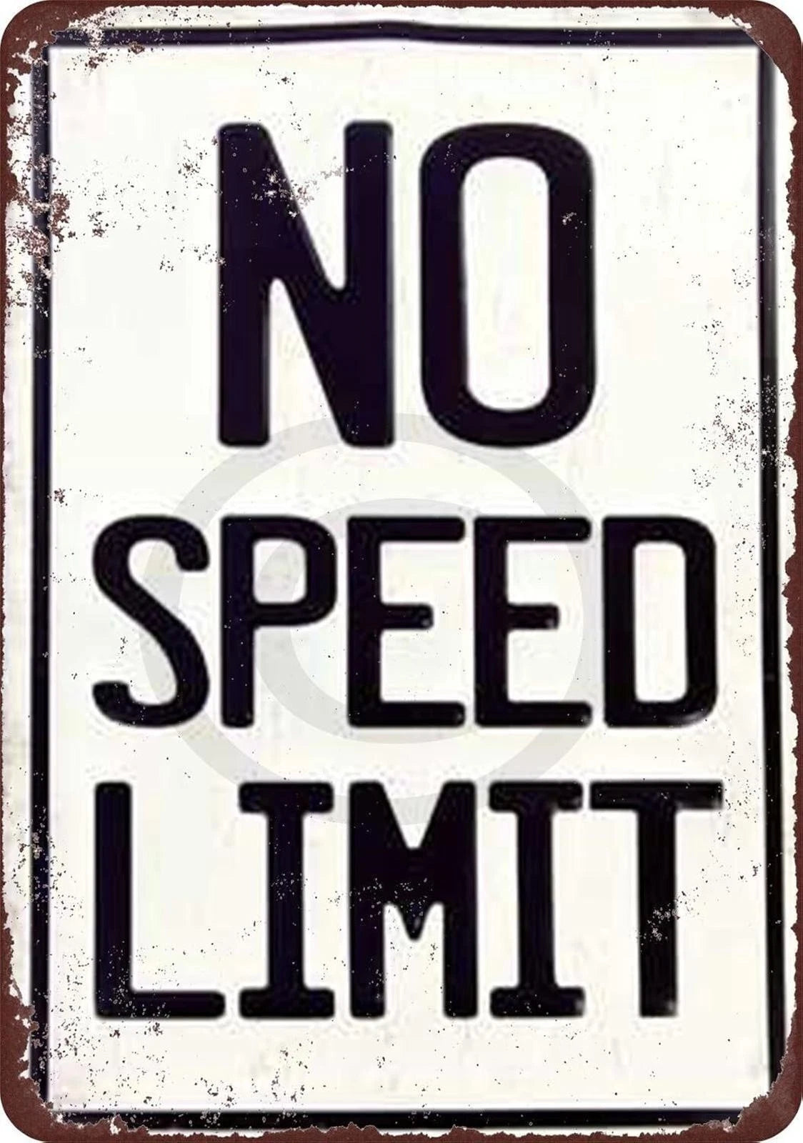 Vintage Tin Kraze No Speed Limit Funny Custom Aluminum Sign — product artwork