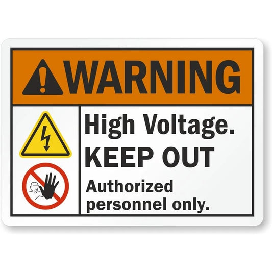 High Voltage Keep Out Ansi Warning Aluminum Sign — product artwork